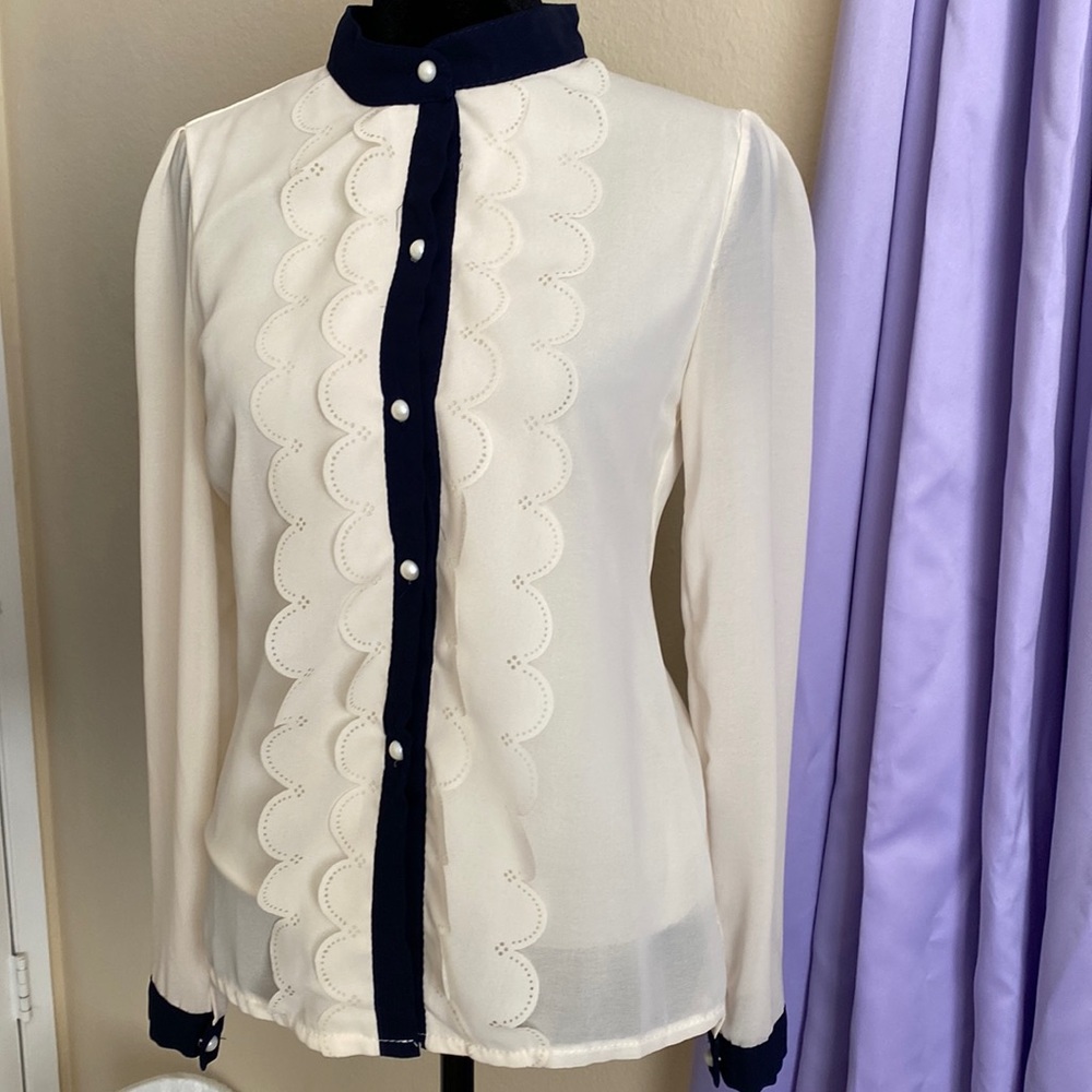 Cream button down blouse